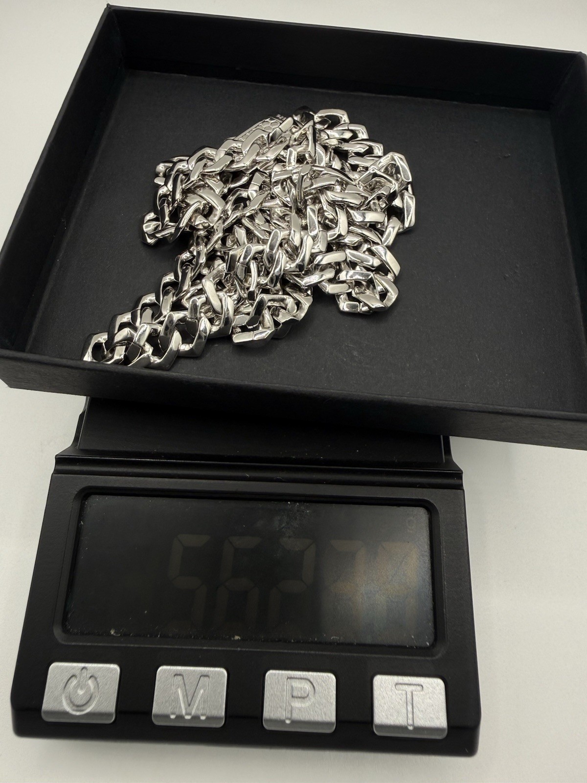 9mm 22” Solid 925 Sterling Silver Miami Cuban Chain Rhodium Finish