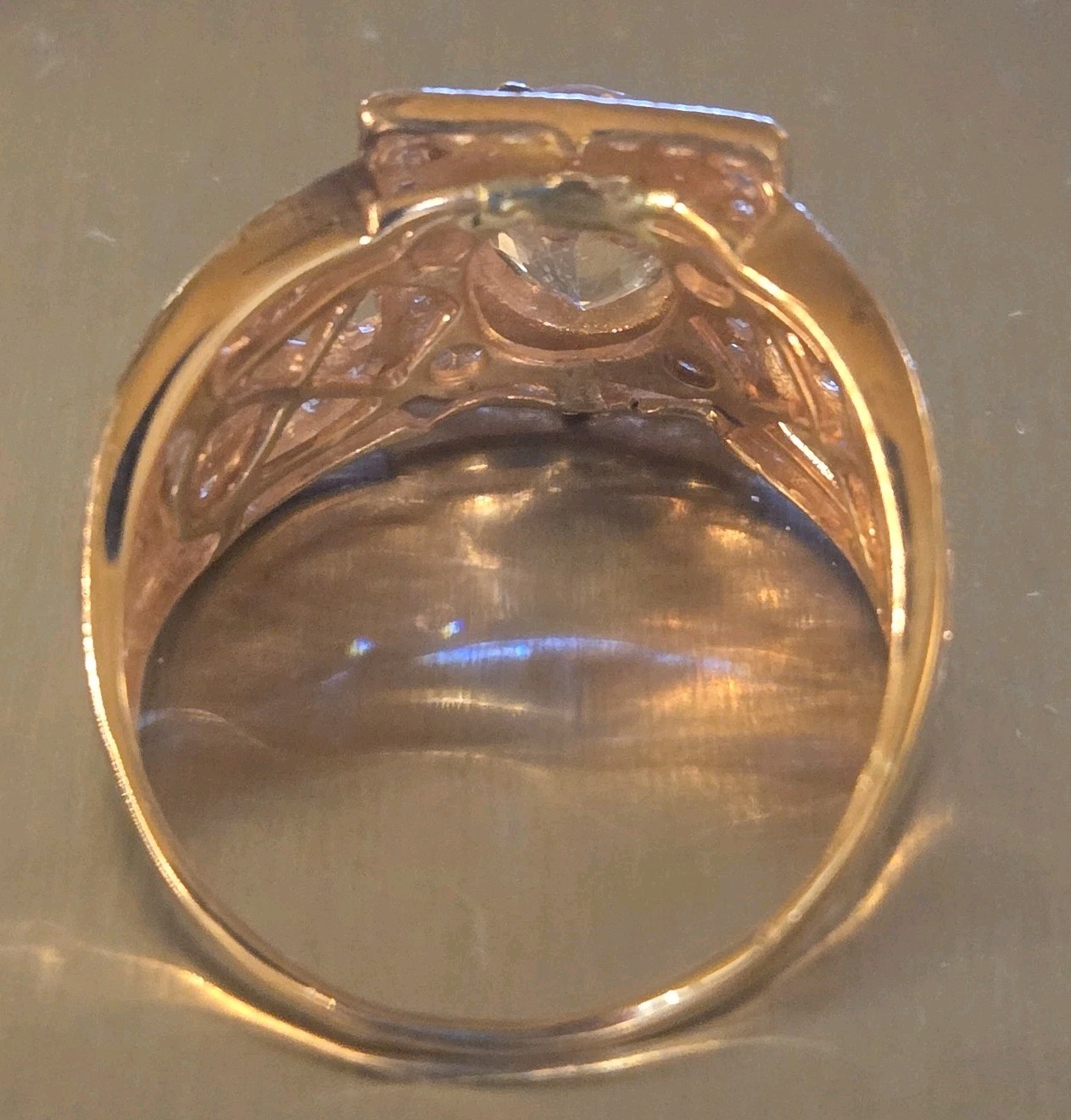 Stunning 10k Rose Gold Morganite Ring With Diamond Halo 3.2 Grams Size 7