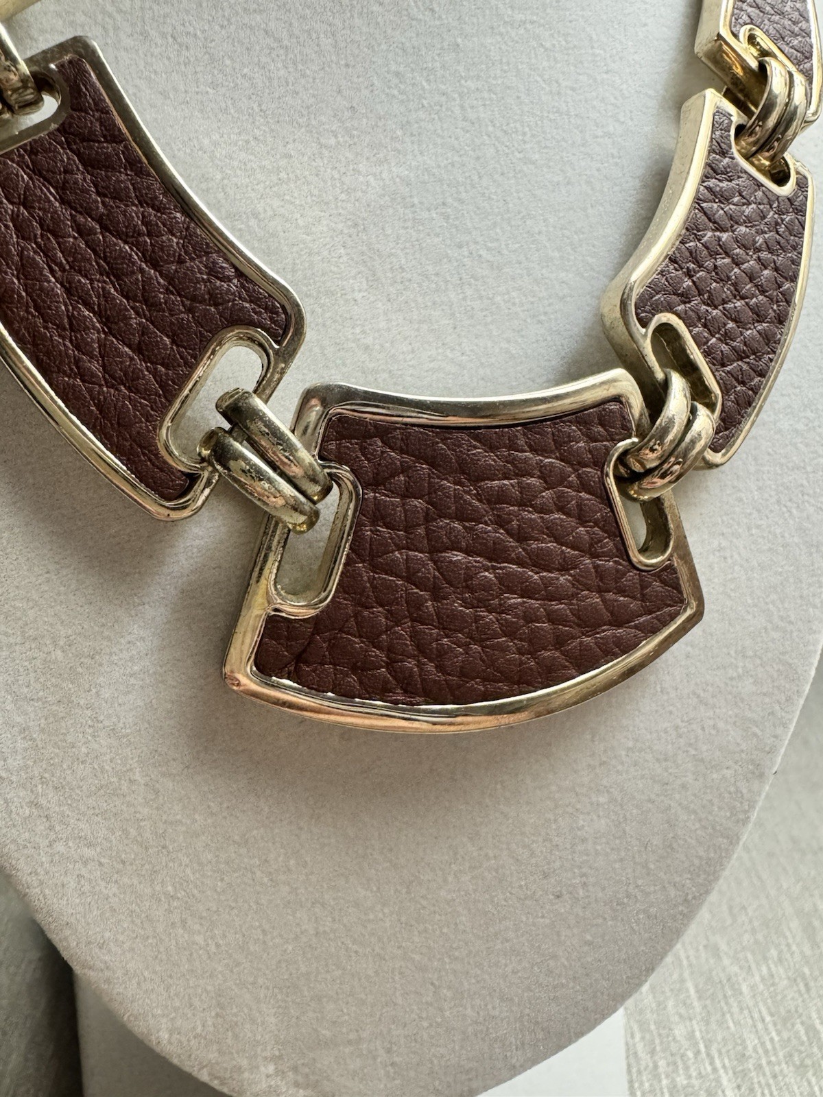 White House Black Market Brown Leather Necklace