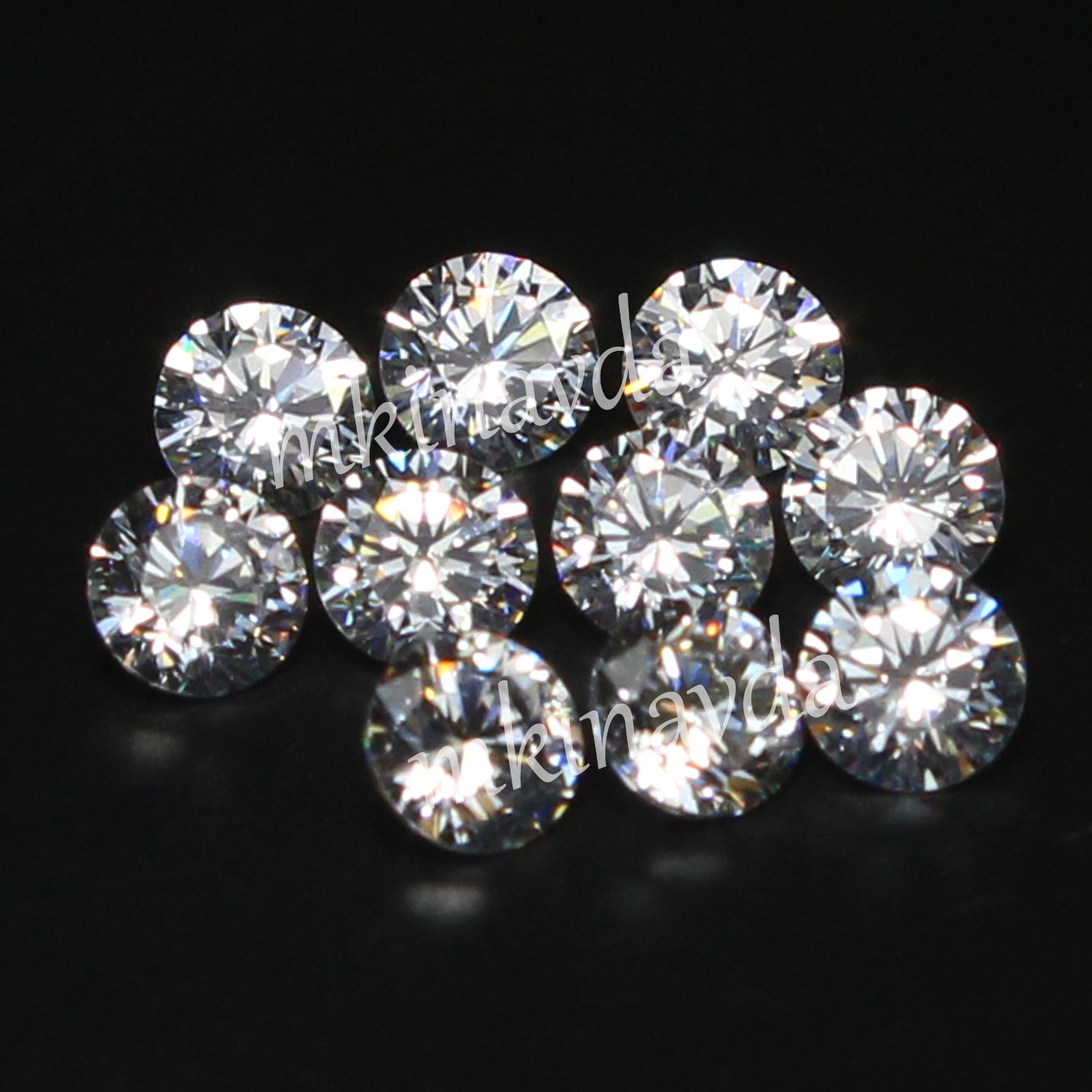Natural 6.00 Ct D Color VVS1 Brilliant Cut White Diamond 5.50 MM Round 10 Pc Lot