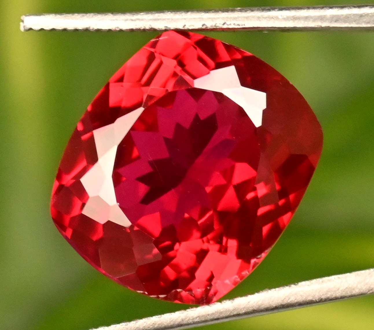 22.65 Ct Natural Mozambique Red Ruby Certified Cushion Flawless Loose Gemstone
