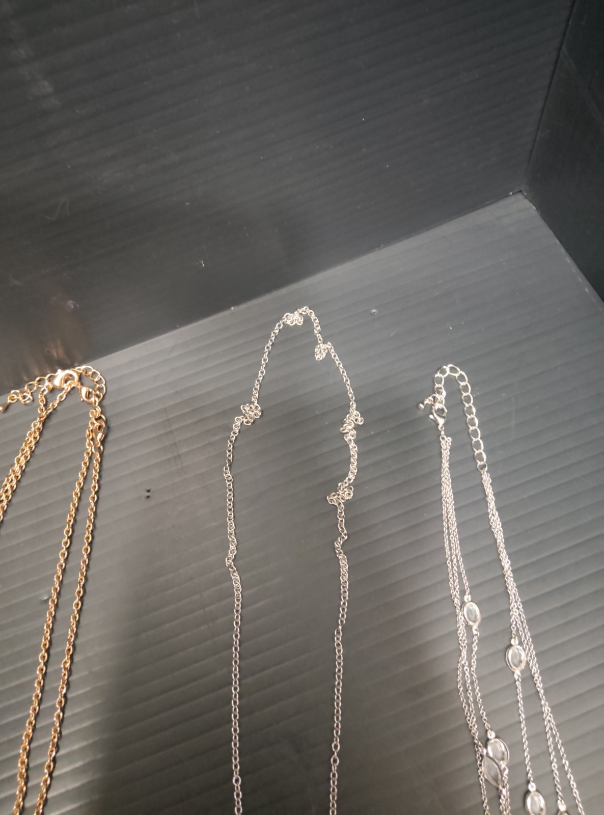 3pc Women’s Fashion Necklace Mixed Lot Metal Gold/Silver Tone Spike & Heart