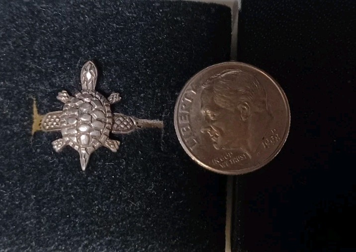 Sterling Silver Thailand Turtle Ring SZ 6 2gm
