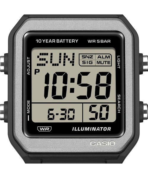 CASIO W-221H-1AJF Digital Watch Black 50M LED 10 Year Battery Japan Brand New