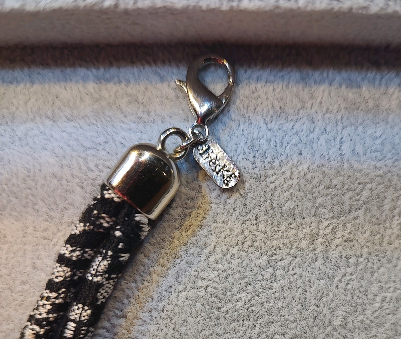 Treska Black/White/Silvertone With Round Enamel Pendent Necklace