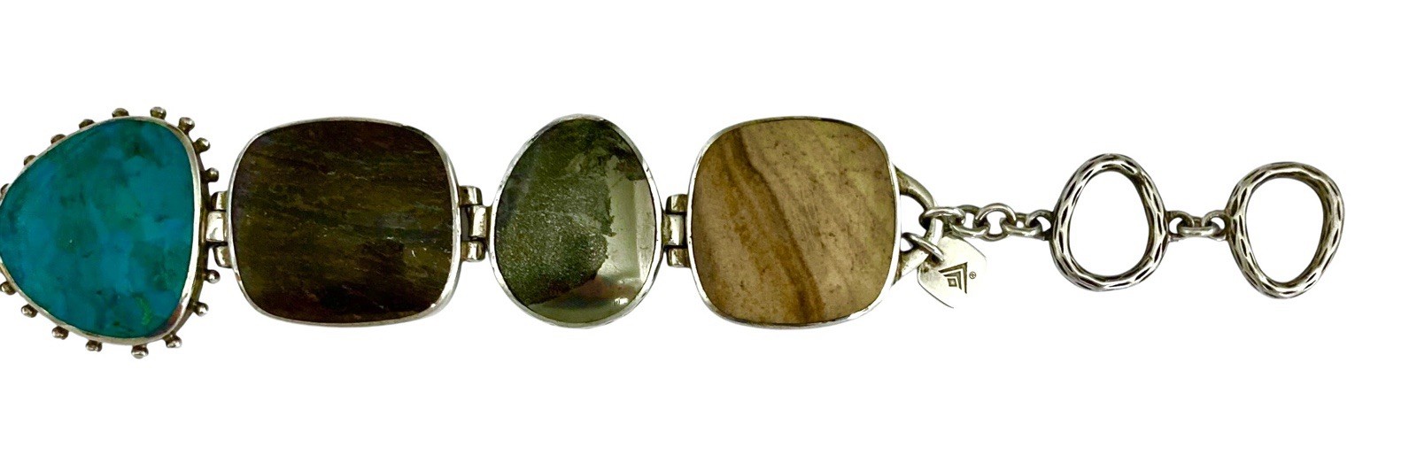 SILPADA Sterling Silver TURQUOISE-BRONZITE-PYRITE-JASPER Bracelet~#B1934~NEW!