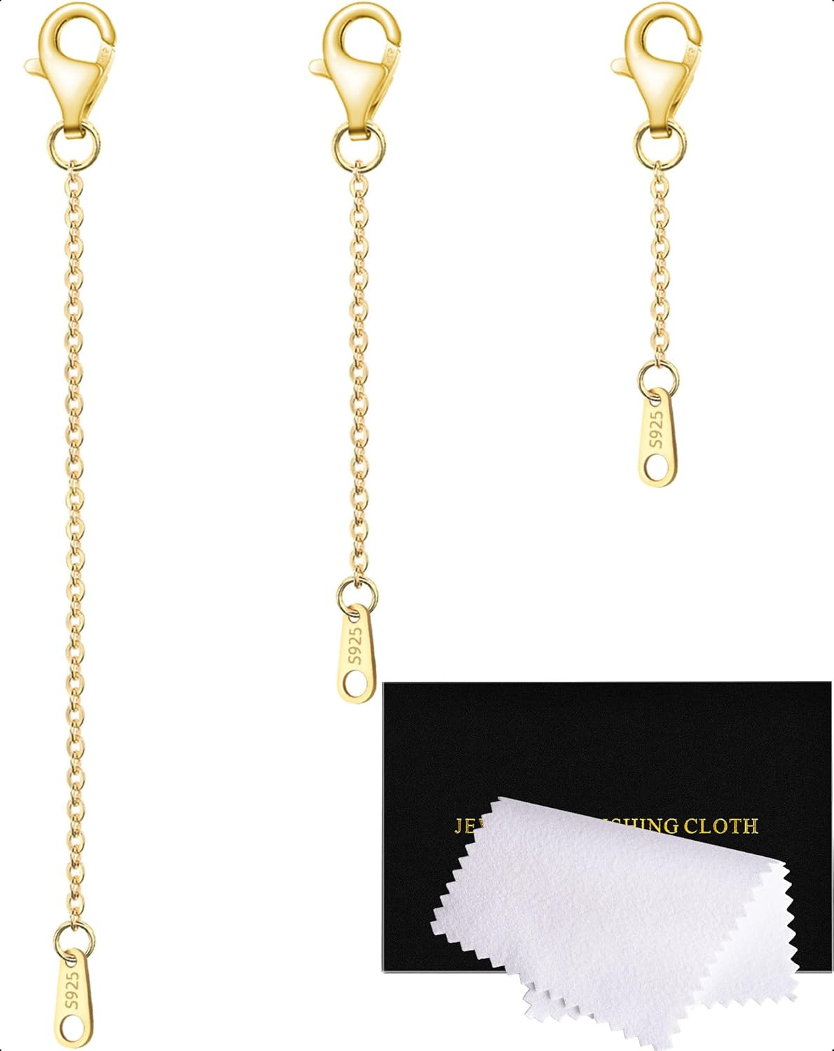 Necklace Extenders Gold Chain Extenders for Necklaces Extensions Sterling Silver