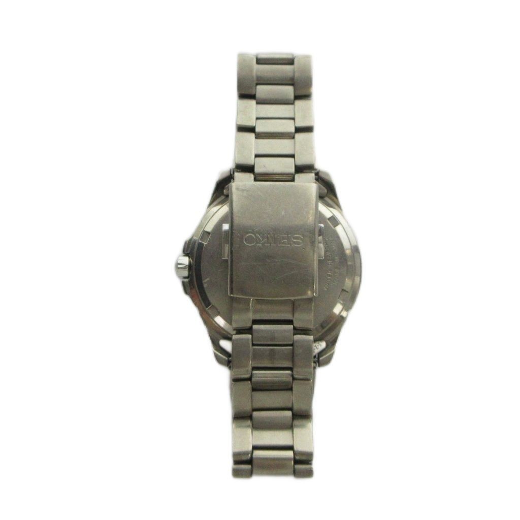 SEIKO V145 0AX0 Watch Solar Titanium SS Date Silver Color GY18 MQ