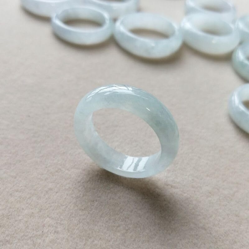 Natural A Grade Jade Band Burma Jade Ring for Women Men, Myanmar Jadeite Jewelry