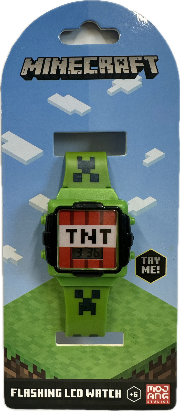 Watch – Minecraft- TNT Creeper Green Wristwatch Digital Flashing LCD Light NEW