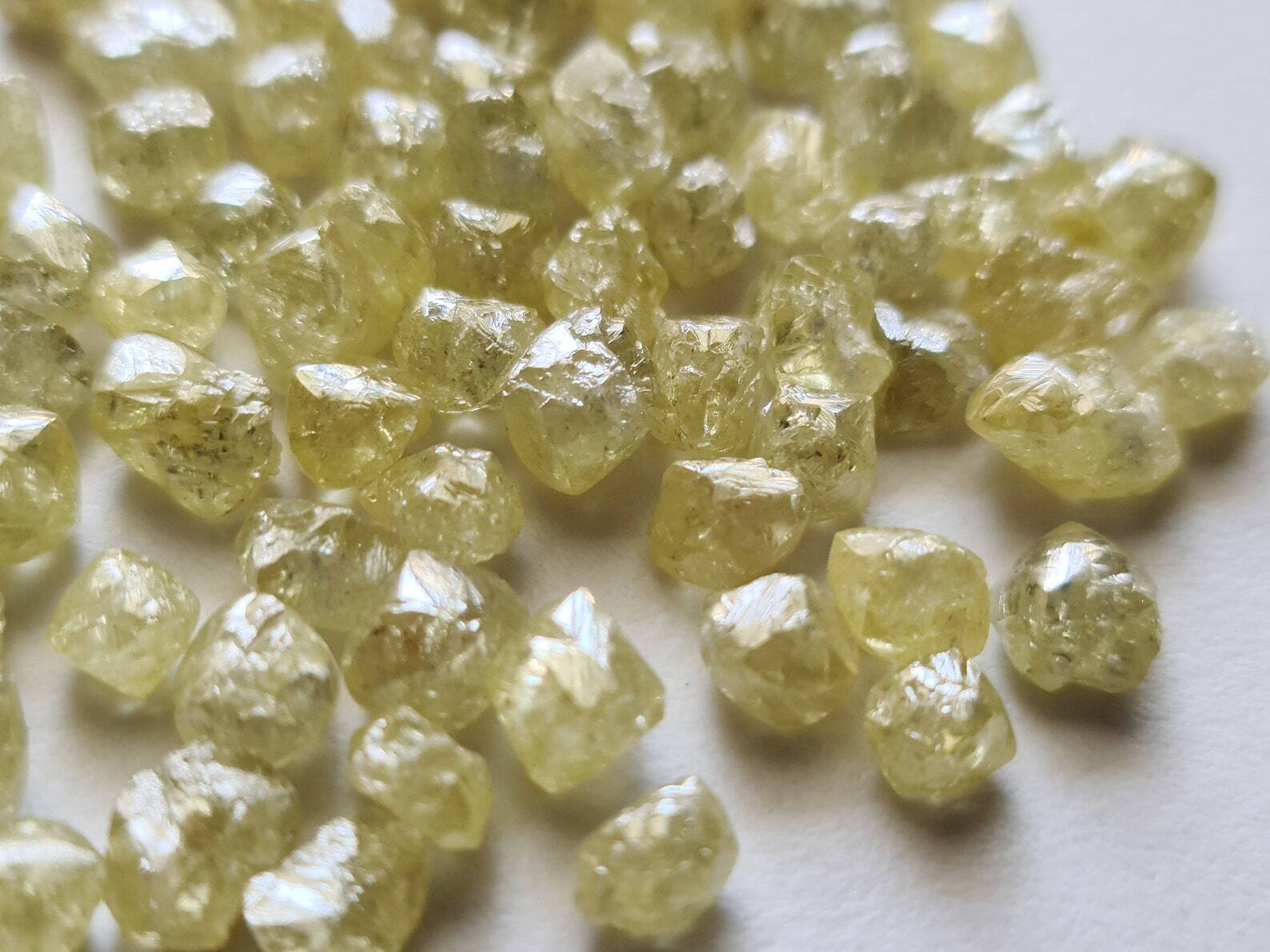 4-6mm Yellow Raw Diamond Crystal Loose Diamond Crystal For Jewelry (1Pc To 5Pc)