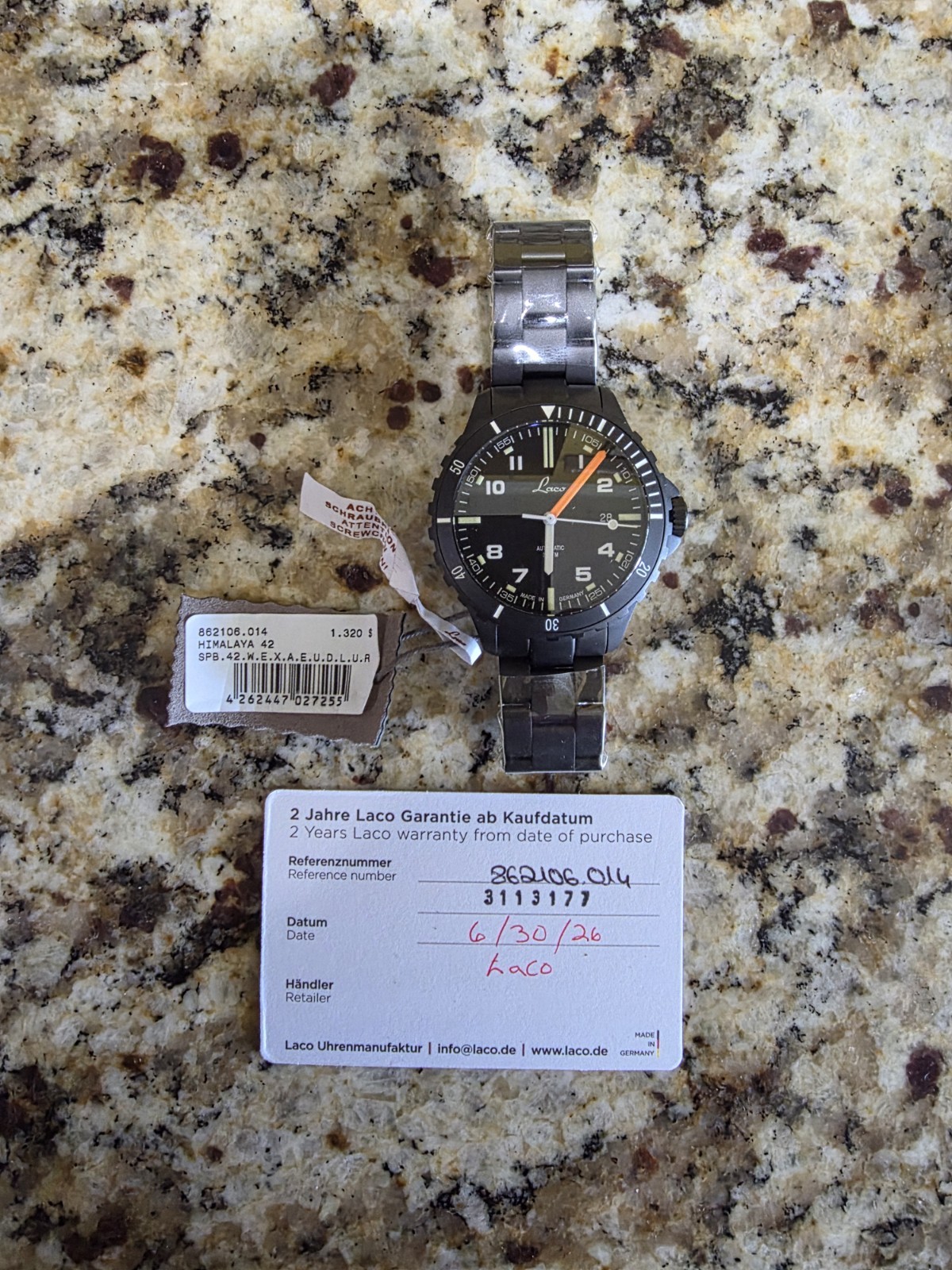 LACO Himalayan 21 jewel Auto Sport Diver Men’s Watch 862106 20 ATM – German Made