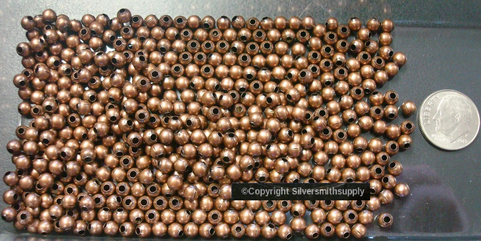 Copper plated round spacer beads smooth rounds 4mm diameter 500 pcs FPB008C
