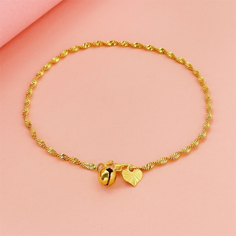 Gold plated jewelry bracelet 2mm water wave bracelet popular and explosive