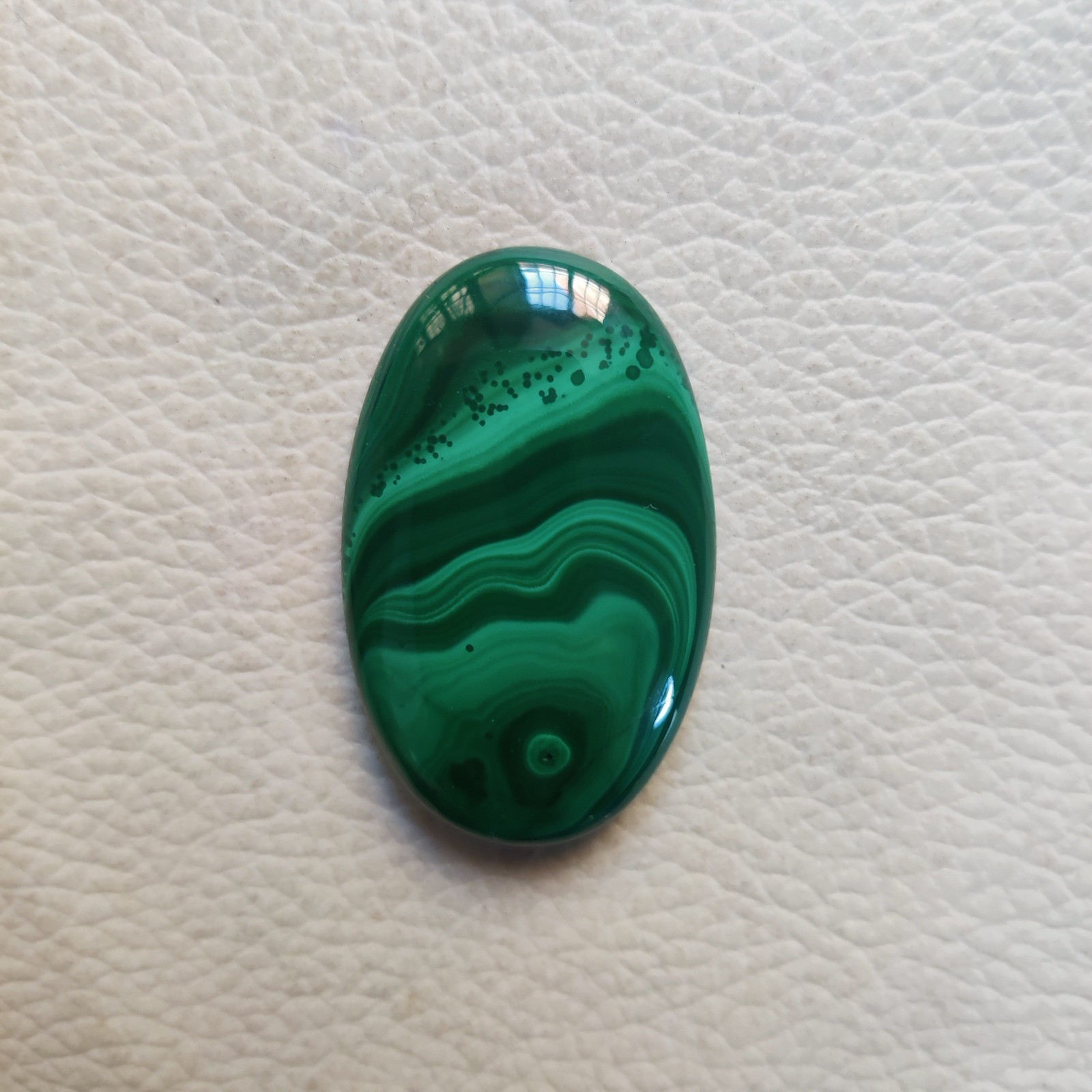 Natural Green Malachite Loose Gemstone Cabochon,Oval-57 CT,34 X 22 X 6 MM