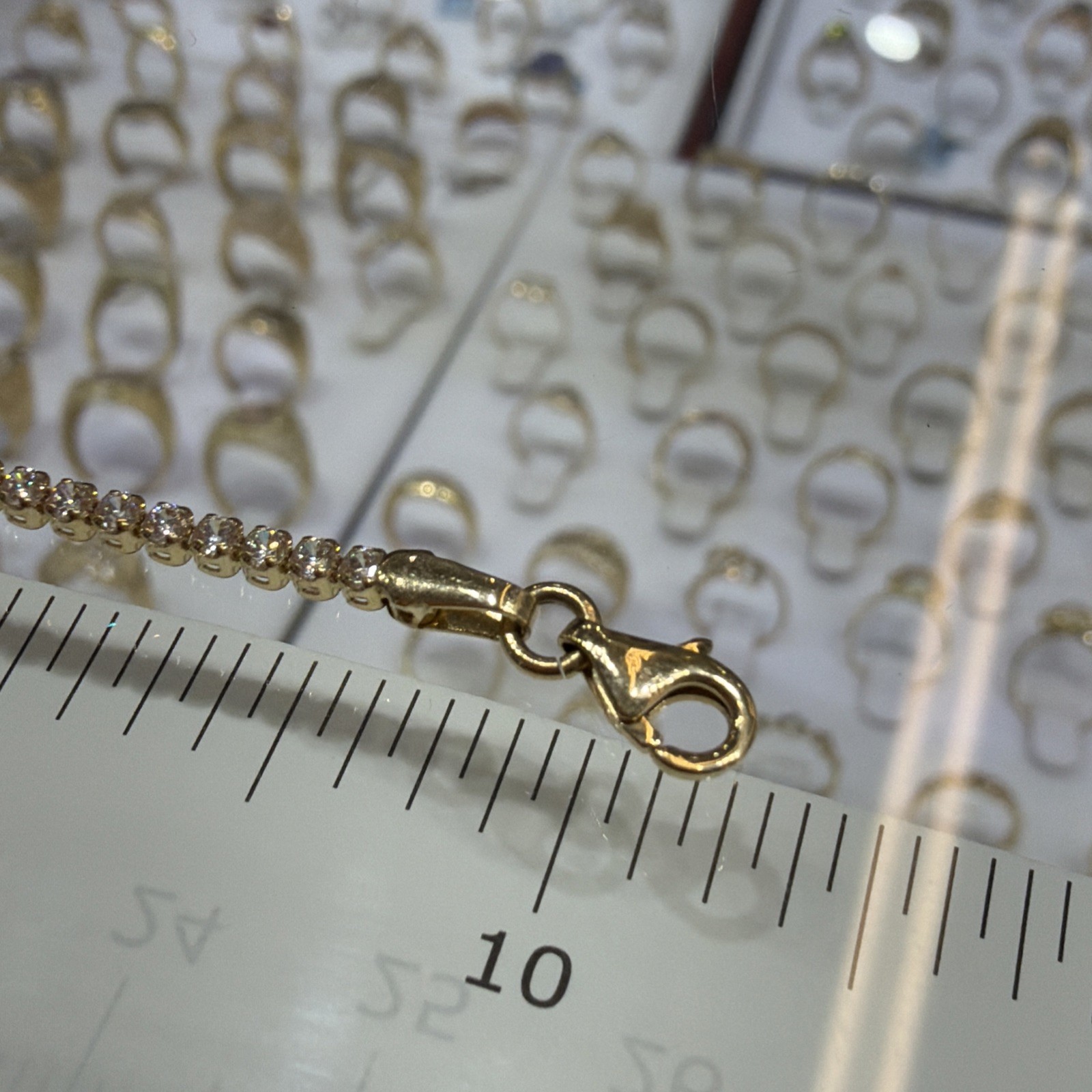 14 K Real Yellow Gold Anklets With Cubic Zirconia 10 Inches