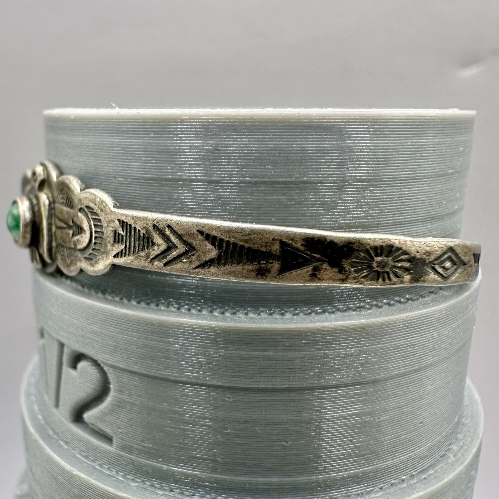 Native American Cuff Bracelet Fred Harvey Era Sterling Silver Turquoise Size 5 S