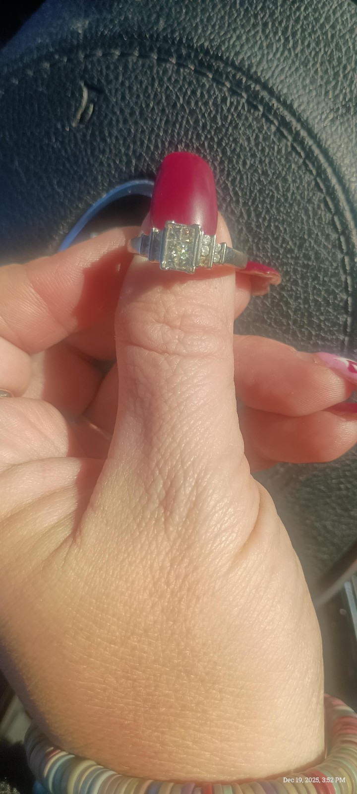 REEDS Jewelers 14K White Gold Princess-Cut Diamond Ring Band Size 7 2mm