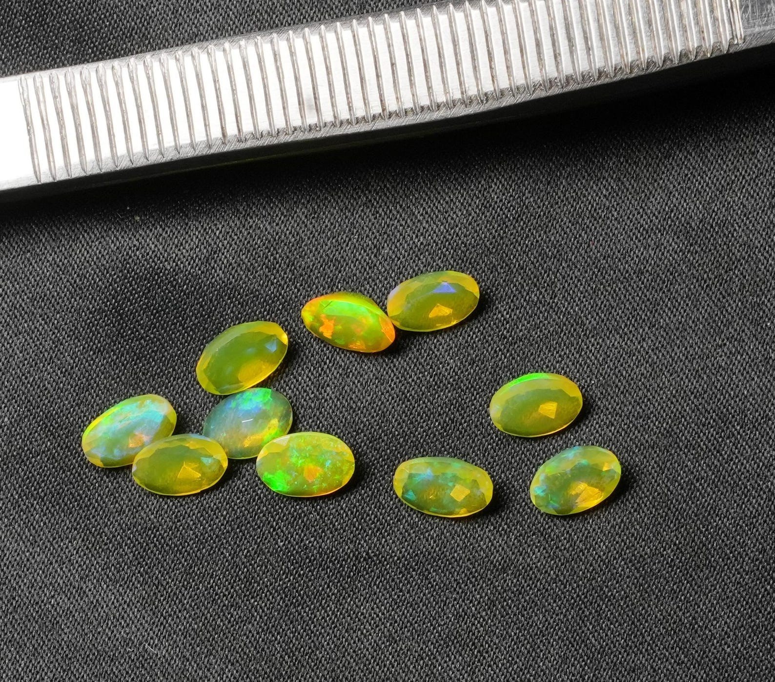 Natural Yellow Ethopian Opal Oval Faceted Cut 3x5mm To 8x10mm Loose Gemstone
