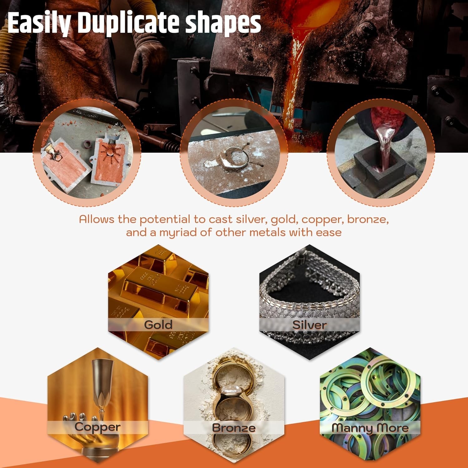 Cast Iron 2-Part Flask Mold Frame for Sand Casting Jewelry Metal Casting Tool