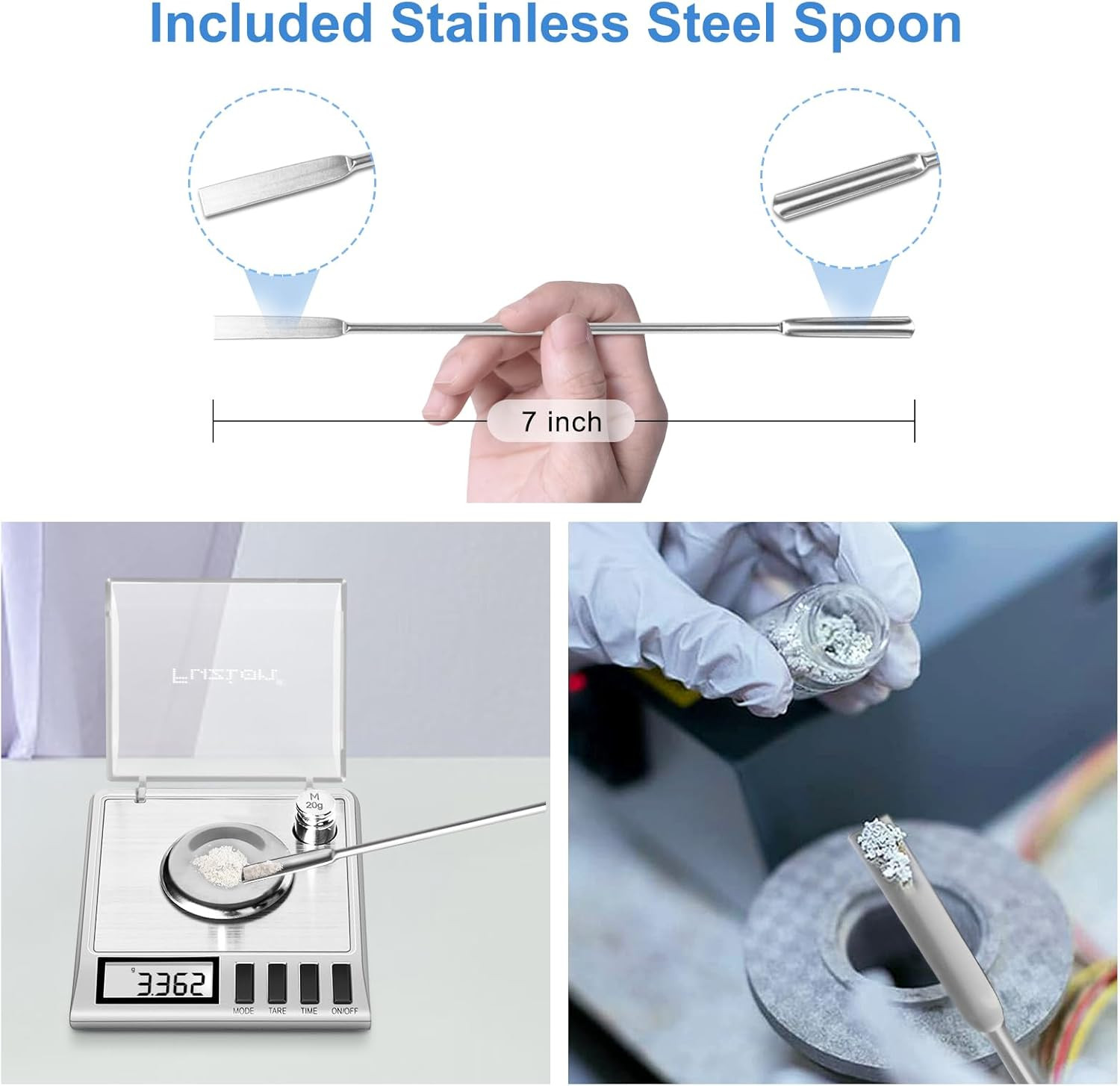 Fuzion Milligram Scale, 50G/0.001G Digital Milligram Scale with Calibration Weig
