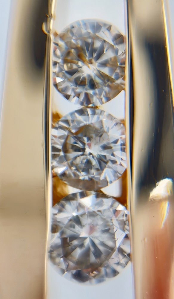Ladder-Style 14KT Yellow Gold 3-Stone 1/2 TW Round Diamond 17.4mm Slide Pendant
