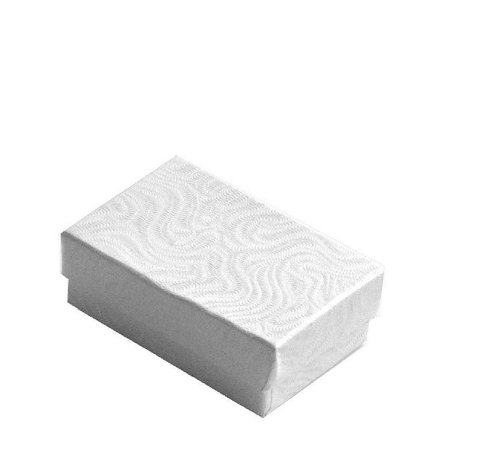 50 Pack Cotton Filled White Color Jewelry Gift and Retail Boxes Jewelry Penda…