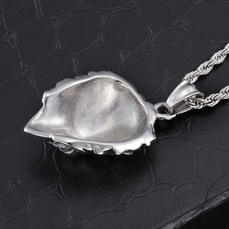 Mens Gift Stainless Steel Cool Lion Head CZ Charm Pendant Rope Necklace chain