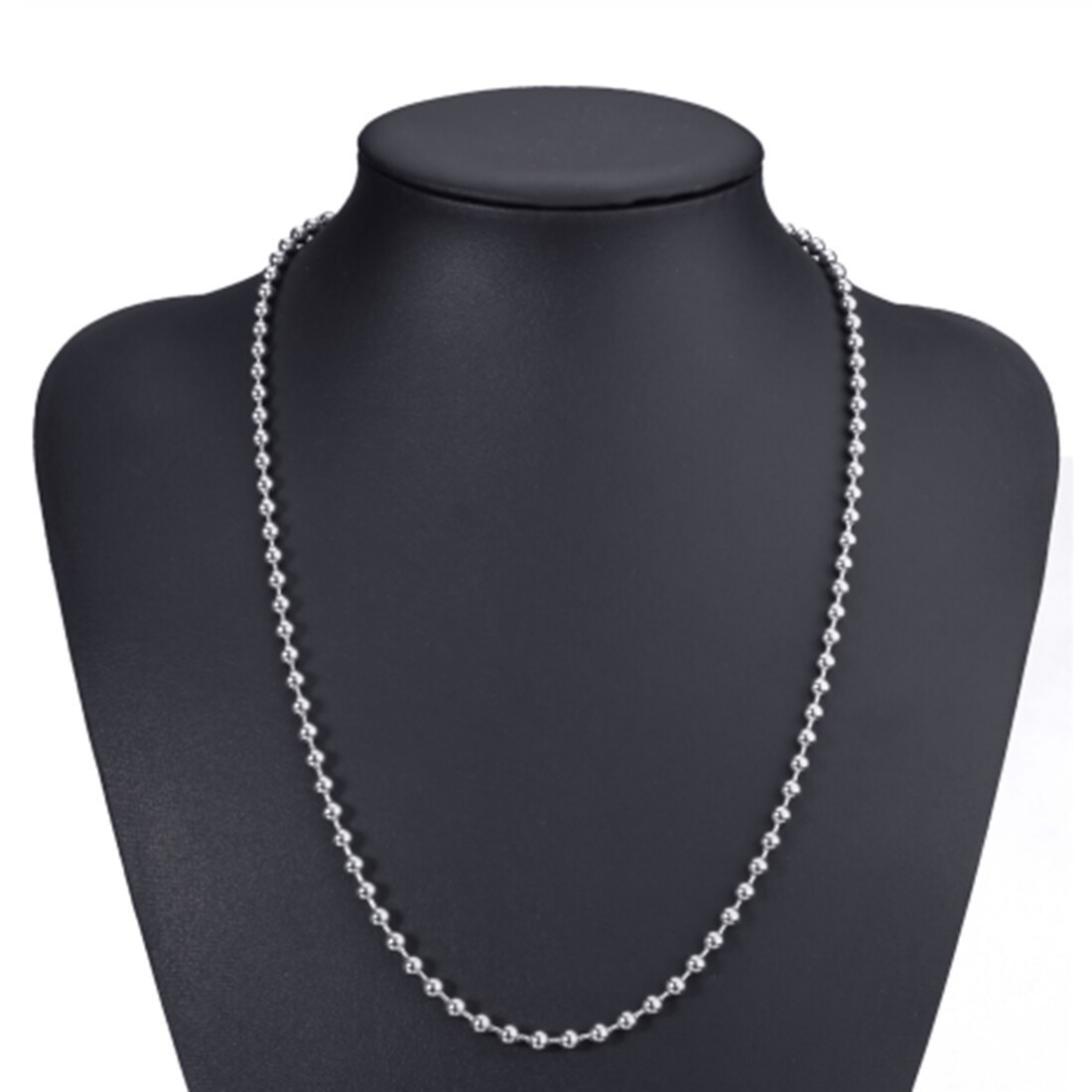USA Stock Unisexs Stainless Steel Silver Bead Ball Chain Necklace Bracelet 7-28″