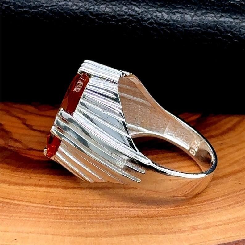 Men Handmade Natural Zultanite Square Handmade Ring