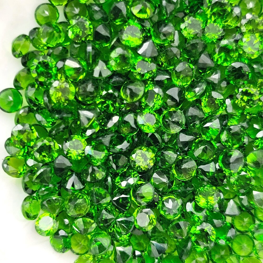 Round 1.8mm.Best Color Natural Russian Top Green Chrome Diopside 45Pcs