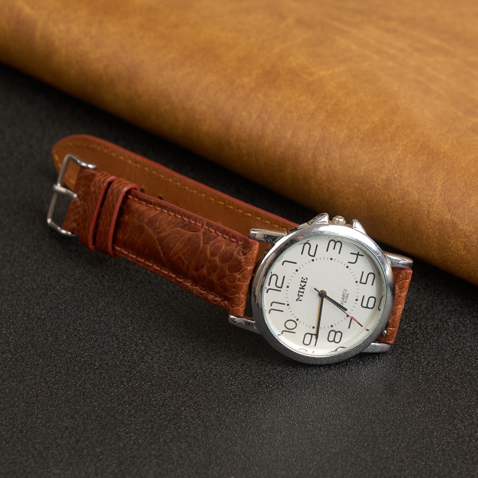 Brown Real Ostrich Leg Leather Watch Band Men Classic Ostrich Watch Strap