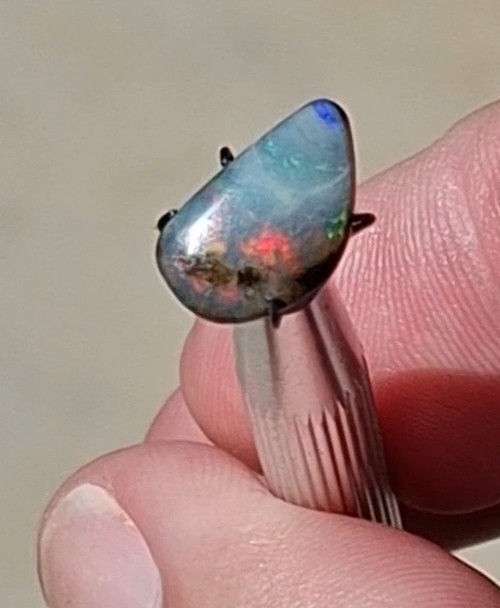 3.7ct Queensland Boulder Opal Natural Opal Gem, multicolour crystal faced.