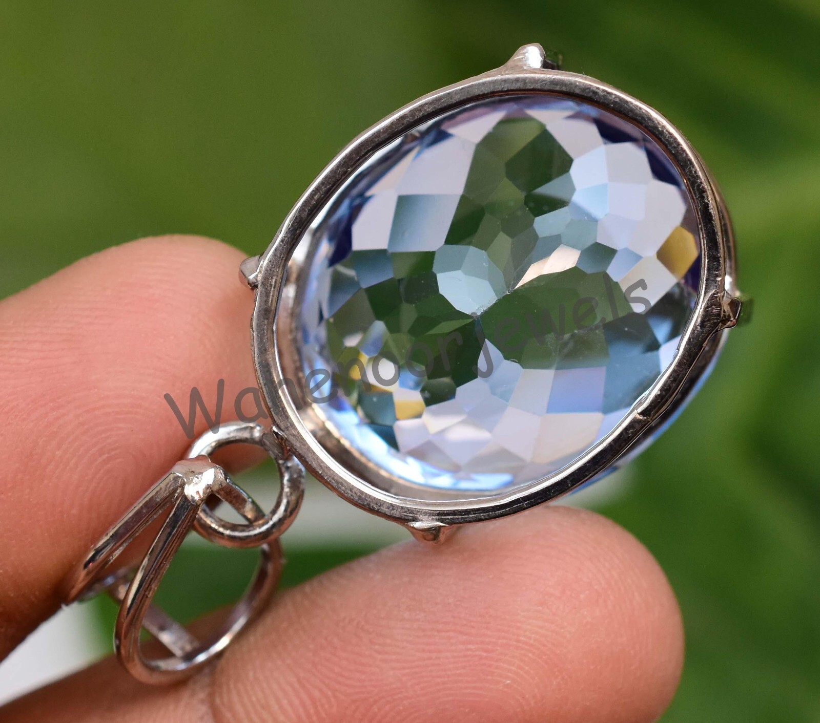Natural Blue Jeremejevite Oval 925 Sterling Silver Pendant Certified See Video