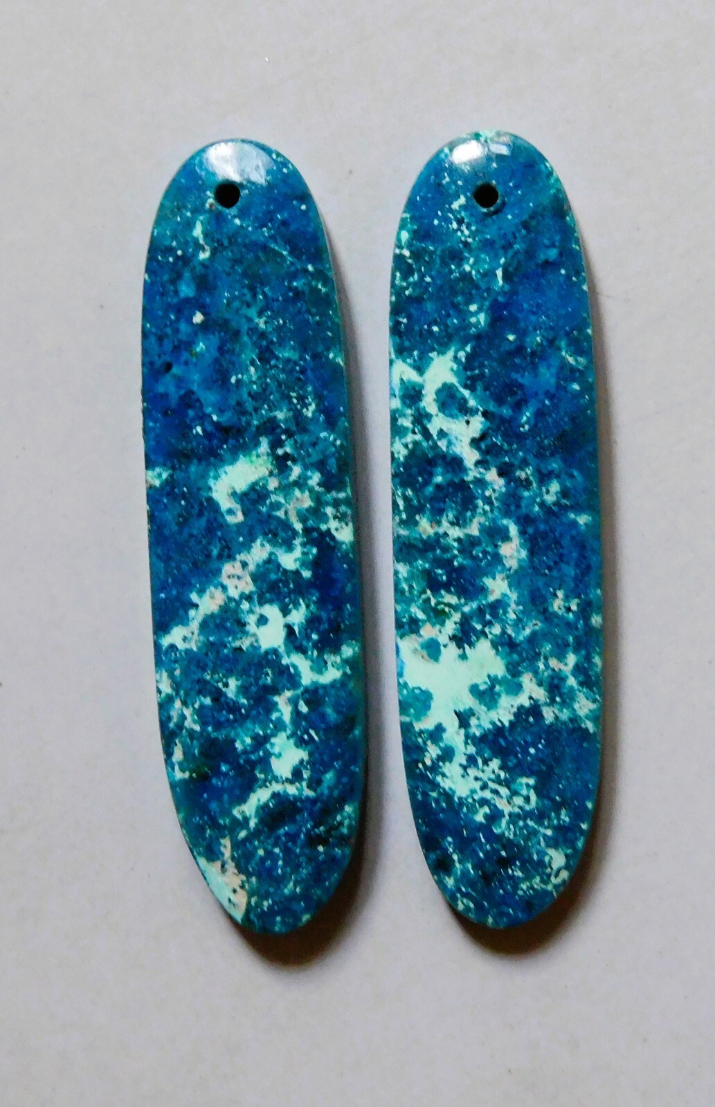 33.70 Cts Natural Shattuckite Drilled Cabochon Match Pair Gemstone 41X10.7MM