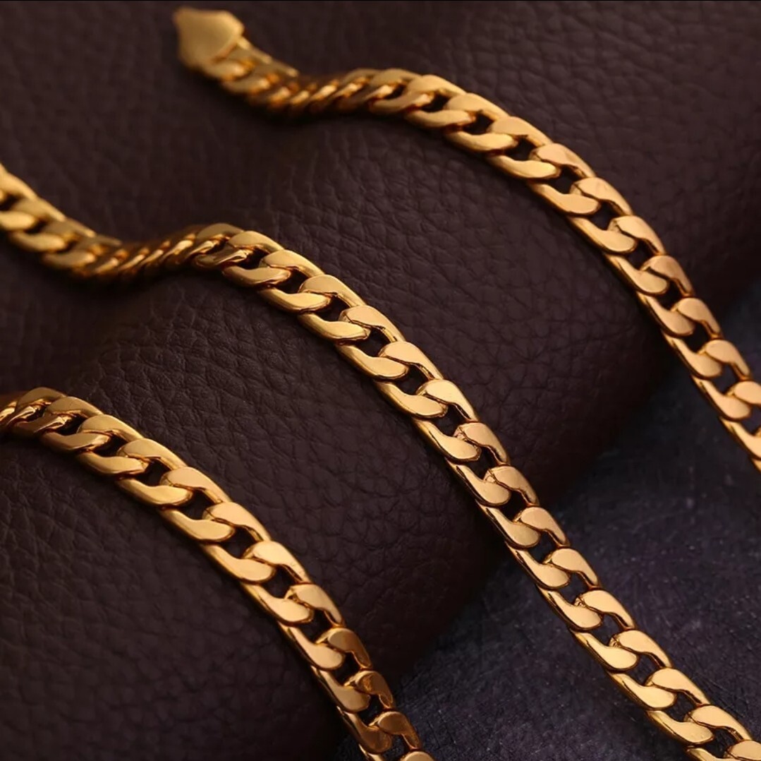 6mm Curb Link Chain Silver or Gold Stainless Steel 26″ 17-4