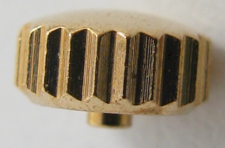 Crown for watch in rose gold plated 5.4 millimeters fit stem 0.9 mm tap 10