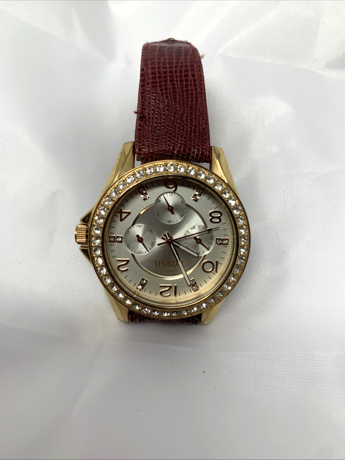 Fossil Riley ES3466 Women’s Brown Leather Analog Dial Quartz Genuine Wrist Watch