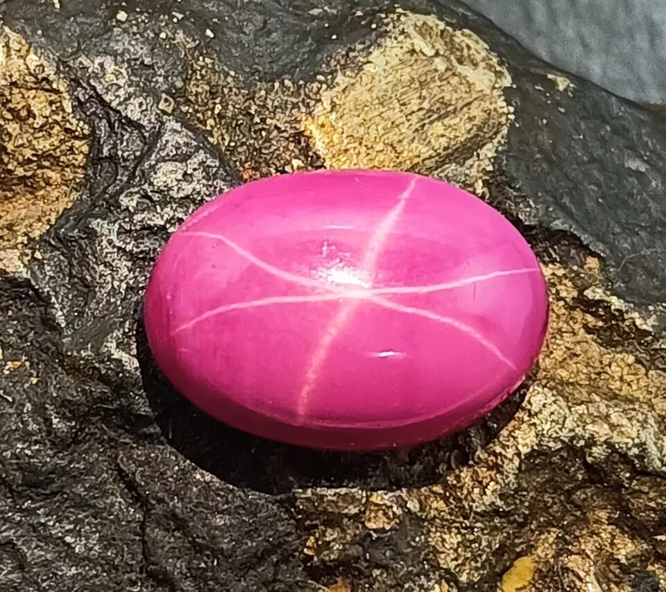 6 Rays Star Sapphire 9.25 Ct+ Natural Baby Pink Cabochon Oval Loose Gemstone