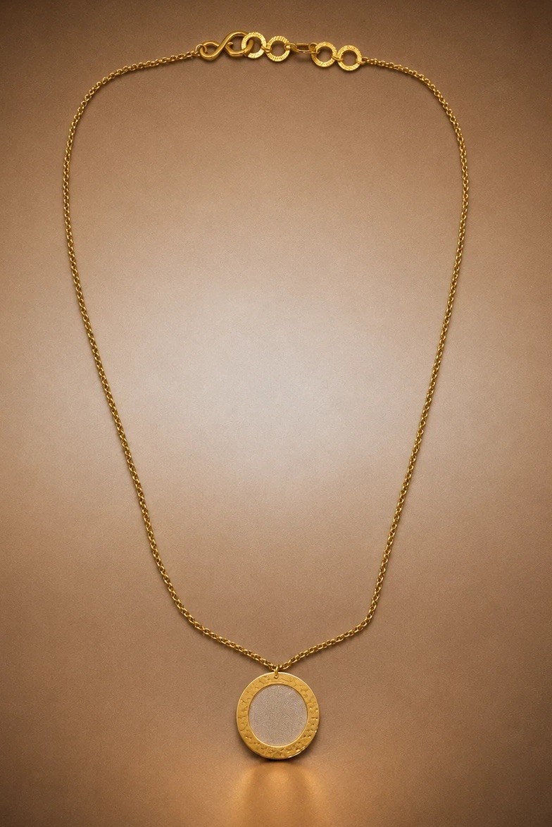 New Stephanie Kantis 24K Gold Plated Hammered Open Circle Pendant Necklace-$269