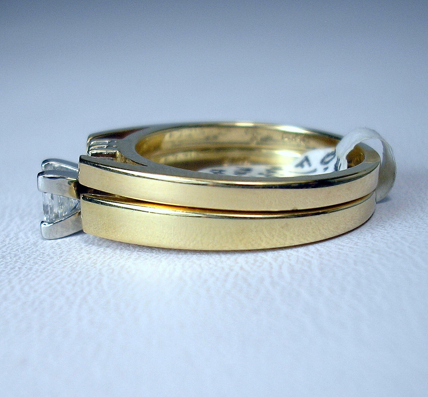 0.41ct Princess 0.43ctw Natural Diamonds 14K Yellow Wedding Set Was $2,395 Video