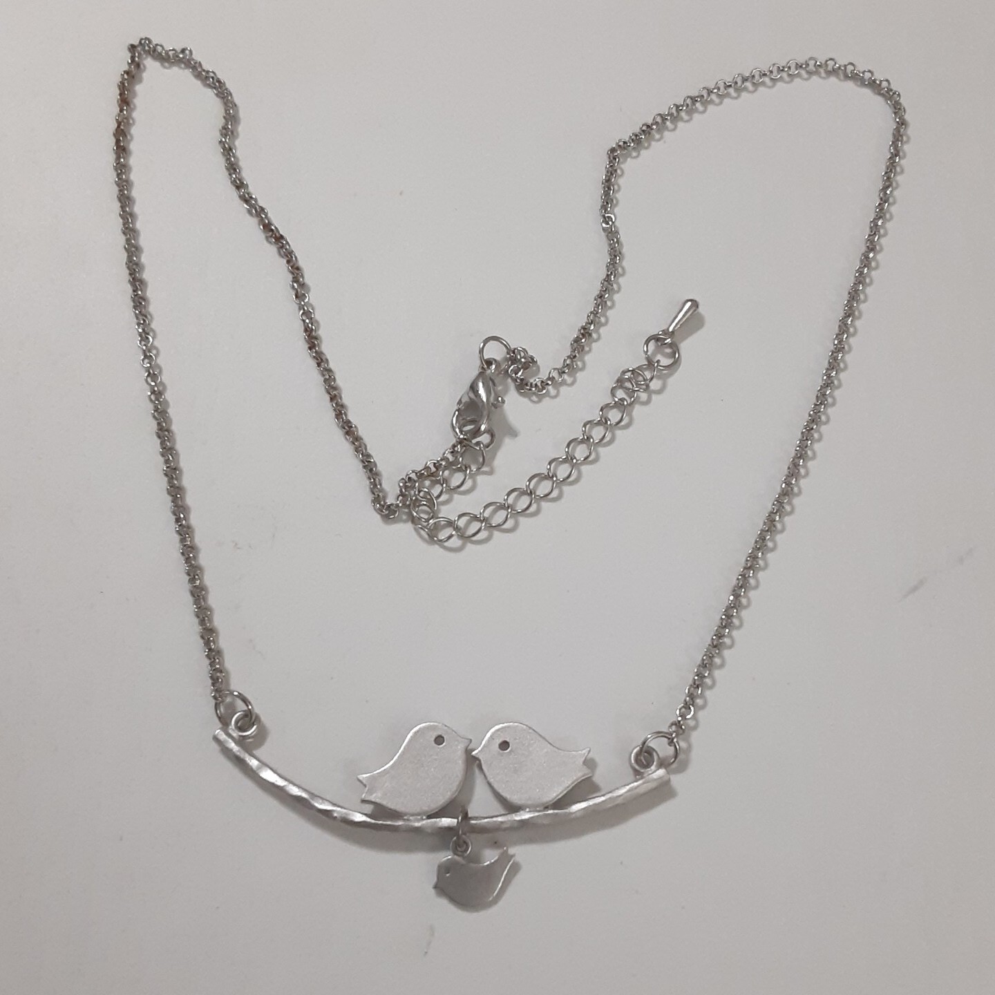 Love Birds Pendant Necklace Silver