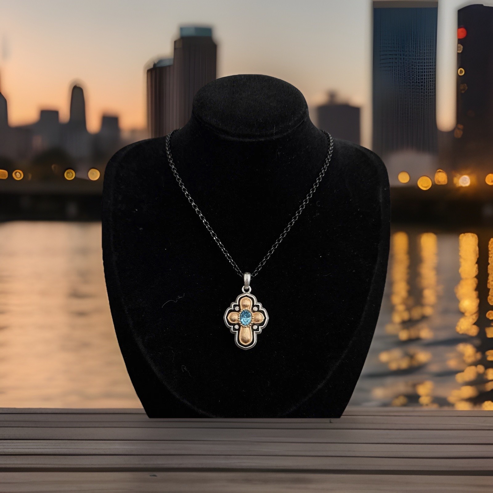 Brighton Necklace Monarch Joy Life Is A Blessing Cross NWT