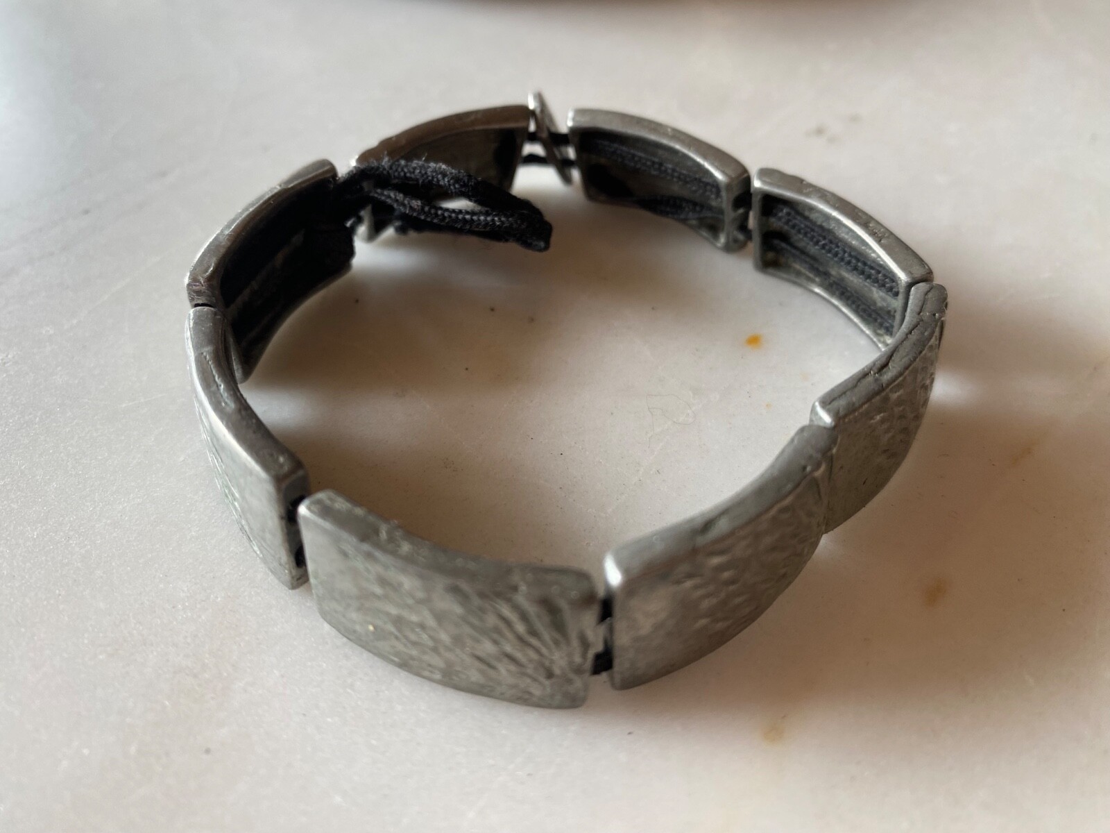 ANNE MARIE CHAGNON Modernist Hammered Pewter Link Bracelet – Canadian Designer