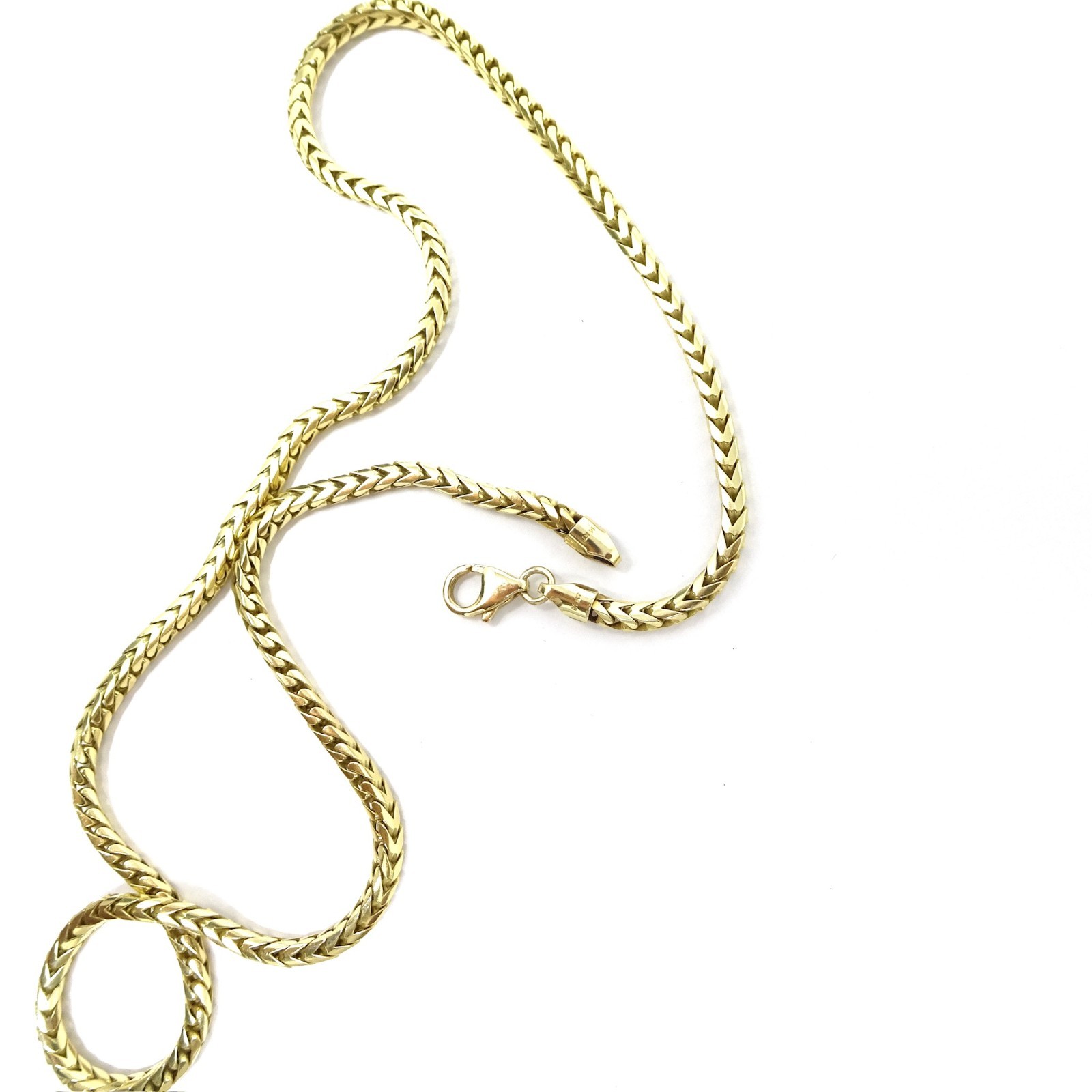 14k Solid Yellow Gold Franco Necklace 22″ – 40g – 3.4mm Chain Nice