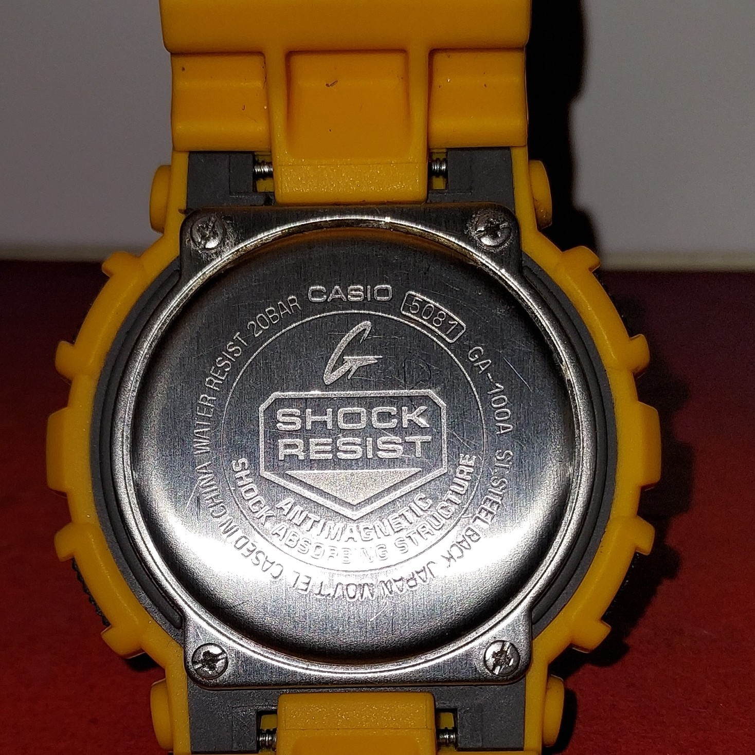 Casio G-SHOCK GA-100A Yellow Analog-Digital Quartz Shock Resist 200m