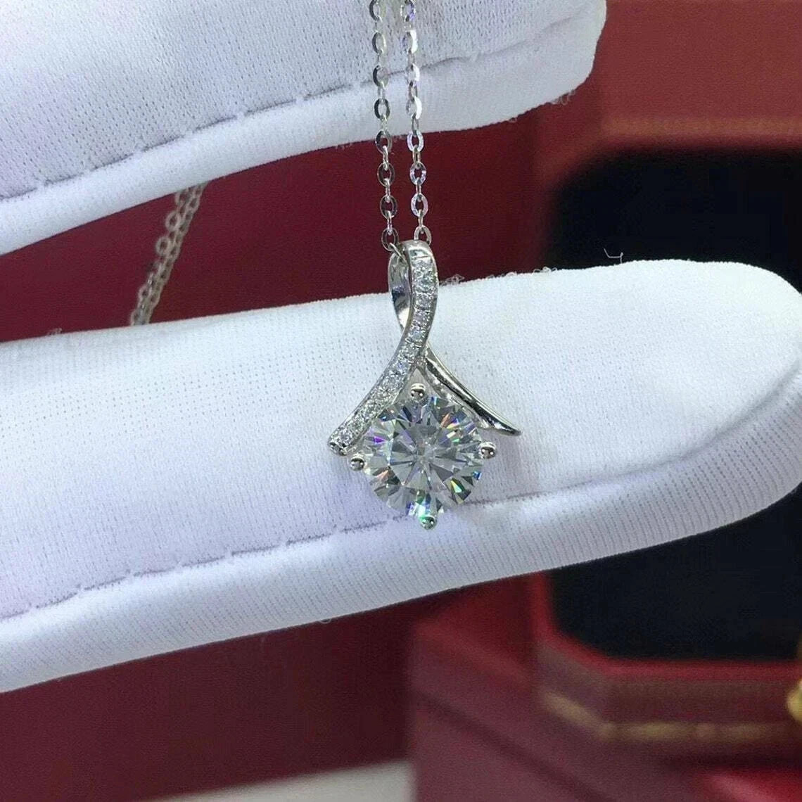 2Ct Round Cut Lab Created Diamond 14K White Gold Plated Women’s Teardrop Pendant