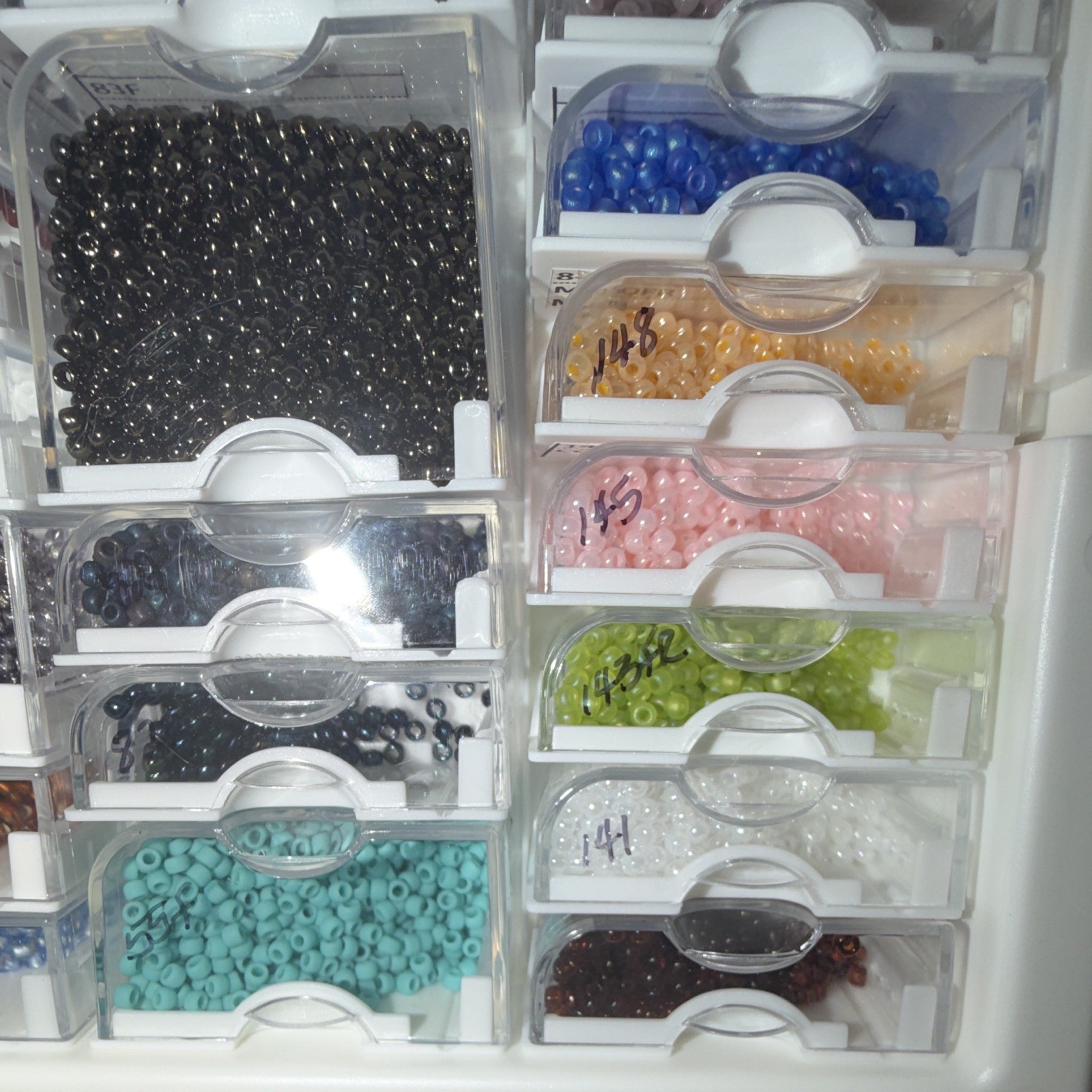8/0 Glass Seed Beads Multicolor Round Assortment 70 Cases with Large Case