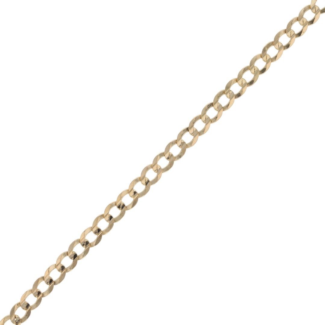4.1mm Curb Link Chain 18″ Necklace 14k Yellow Gold 7.96 Grams