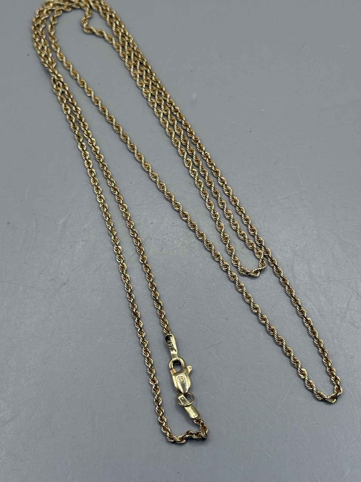 VTG Oroamerica 14k 585 Yellow Gold Solid Rope Chain Necklace 24” 5.46g